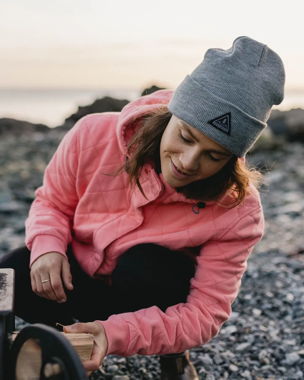 Clementine Recycled Quilted Popper Up Hoodie