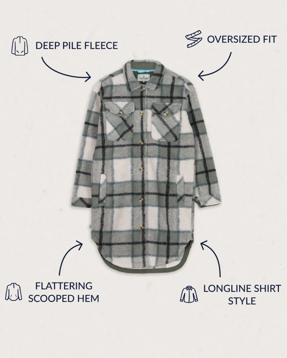 Cloudy Recycled Deep-Pile Sherpa Fleece Shirt