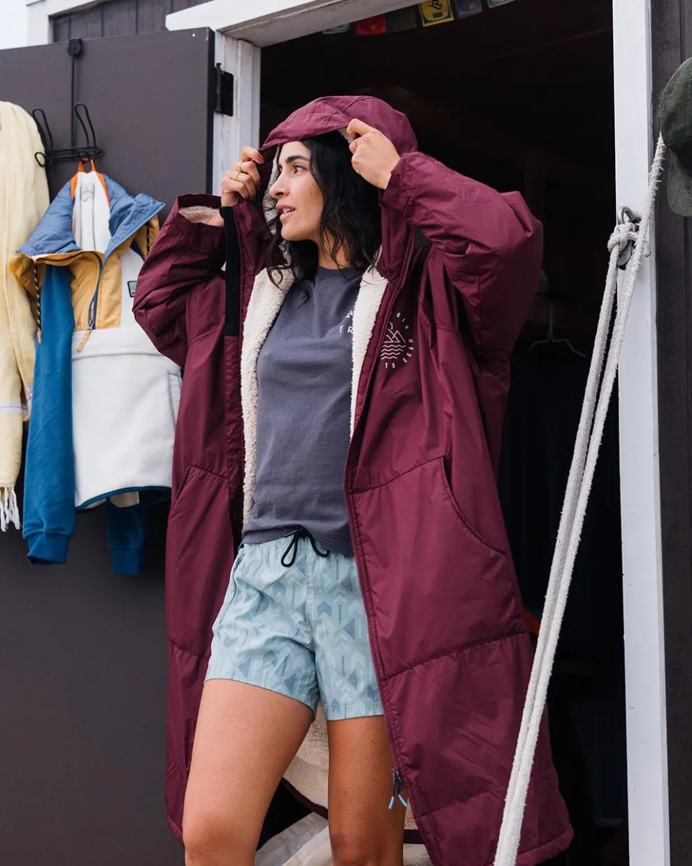 Escapism Recycled Sherpa Lined Changing Robe