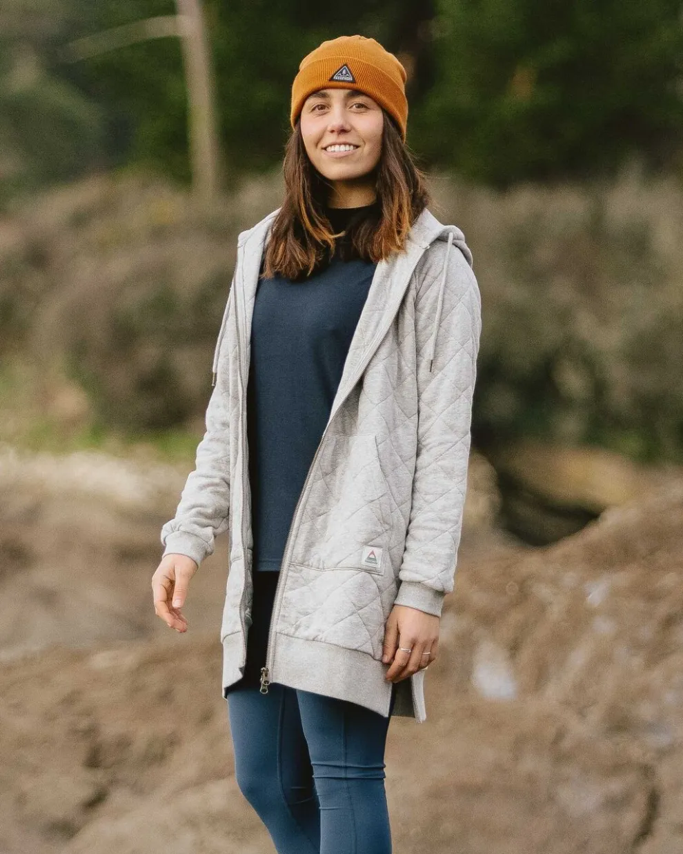 Getaway Recycled Cotton Quilted Full Zip Hoodie