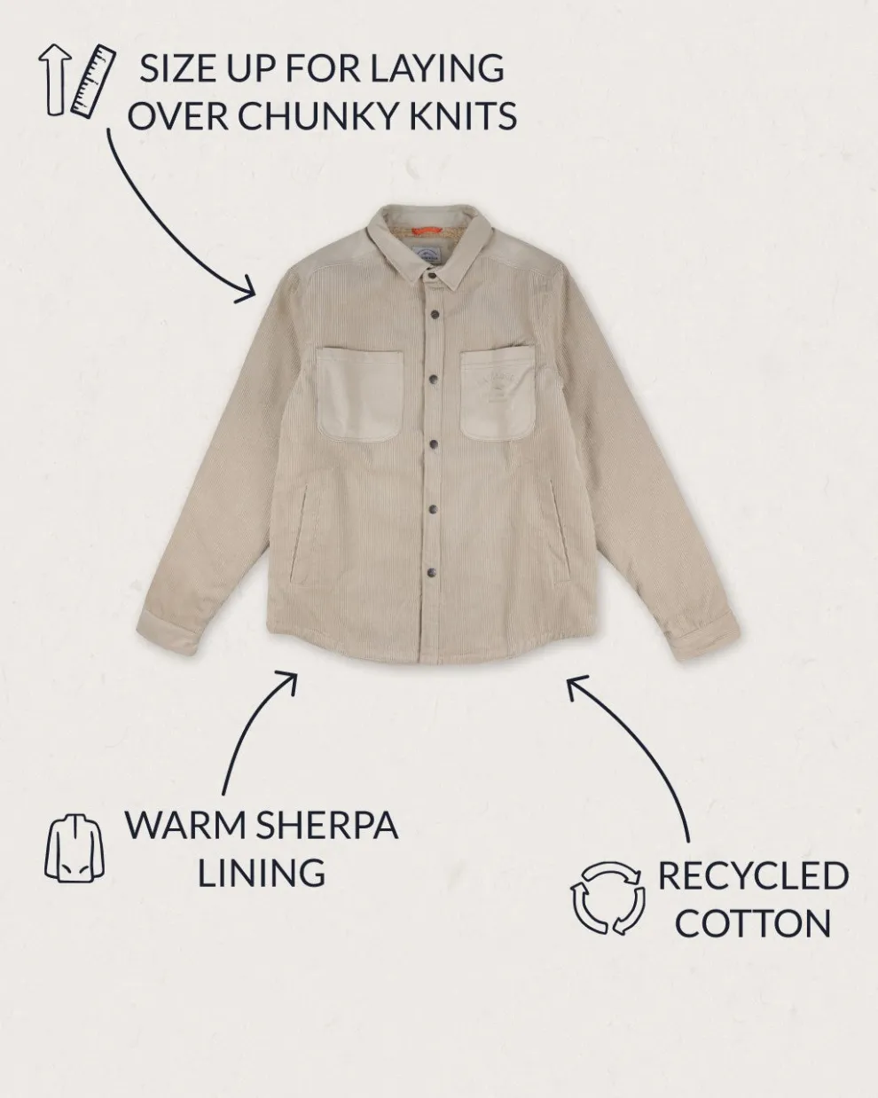 Kodiak Sherpa Lined Cord Overshirt