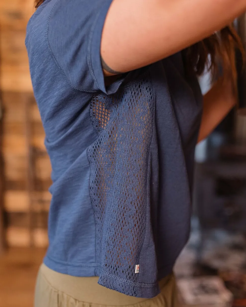 Magnolia Recycled Cotton Crochet Trim T-Shirt