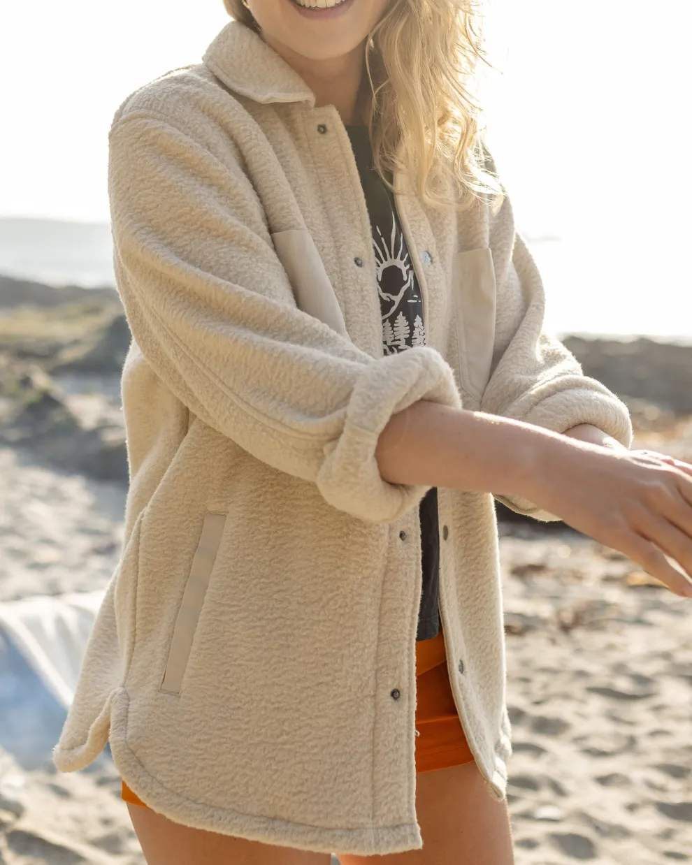 Rappel Recycled Sherpa Oversized Shirt