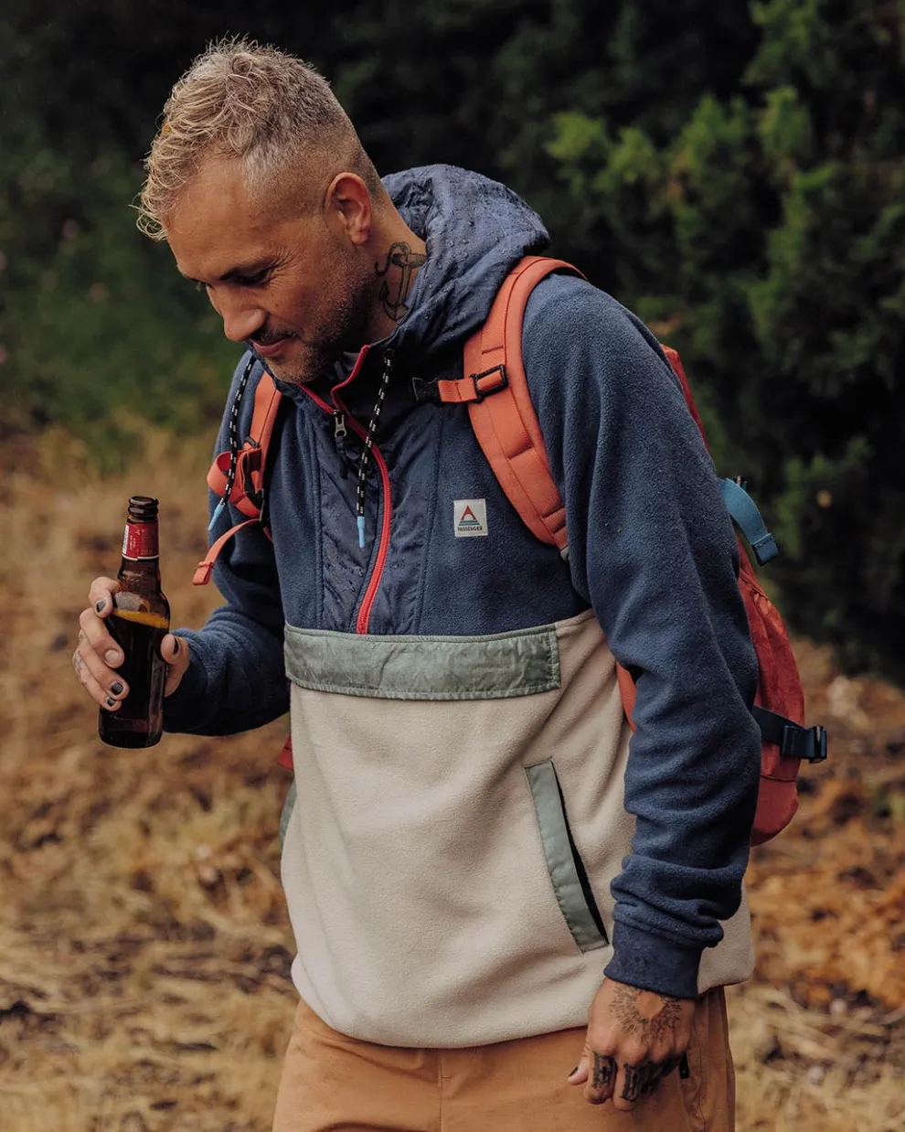 Woodland Hooded 1/2 Zip Recycled Polar Fleece